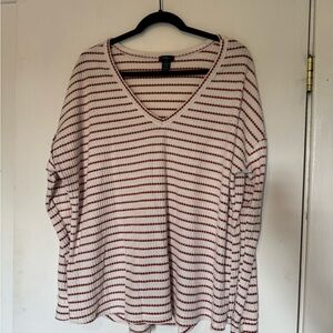 Striped V-Neck Women's Top